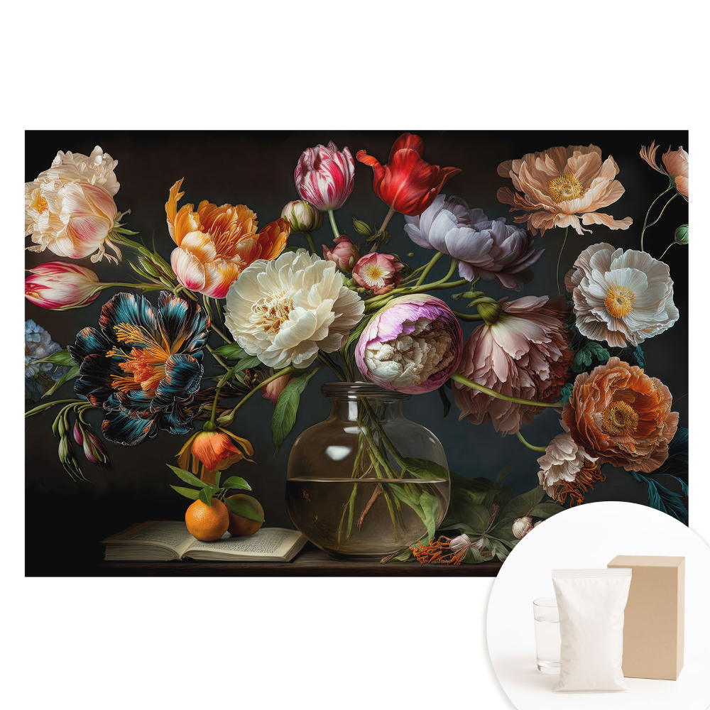 Papier peint panoramique intissé Motif floral en vase