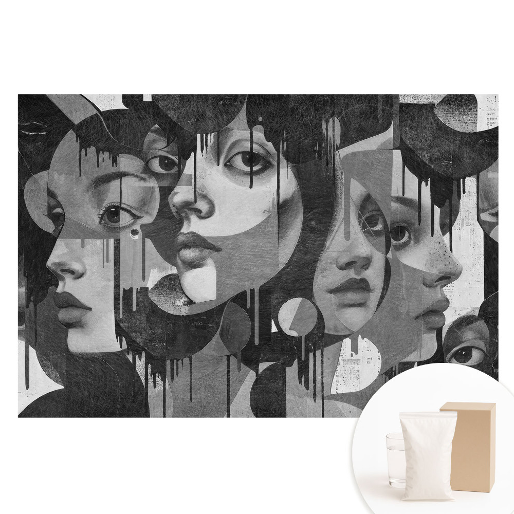 Papier peint photo grand format Portraits abstraits de visages de femmes