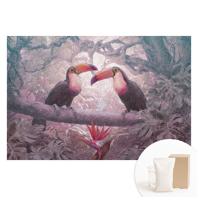 Papier peint photo grand format pour le mur Des toucans colorés dans la jungle tropicale