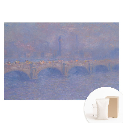 Papier peint panoramique intissé Pont brumeux style impressionniste nostalgique