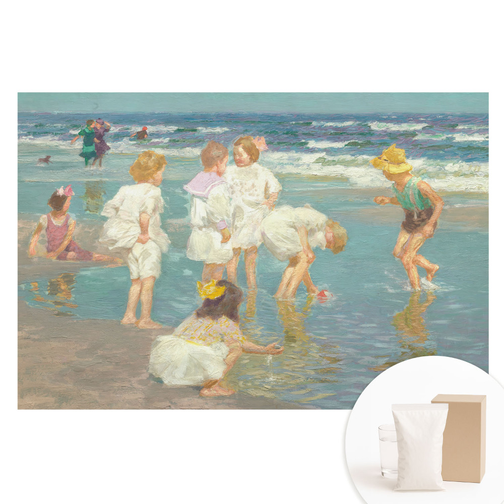 Papier peint photo grand format pour le mur Enfants au bord de la mer, années d'enfance
