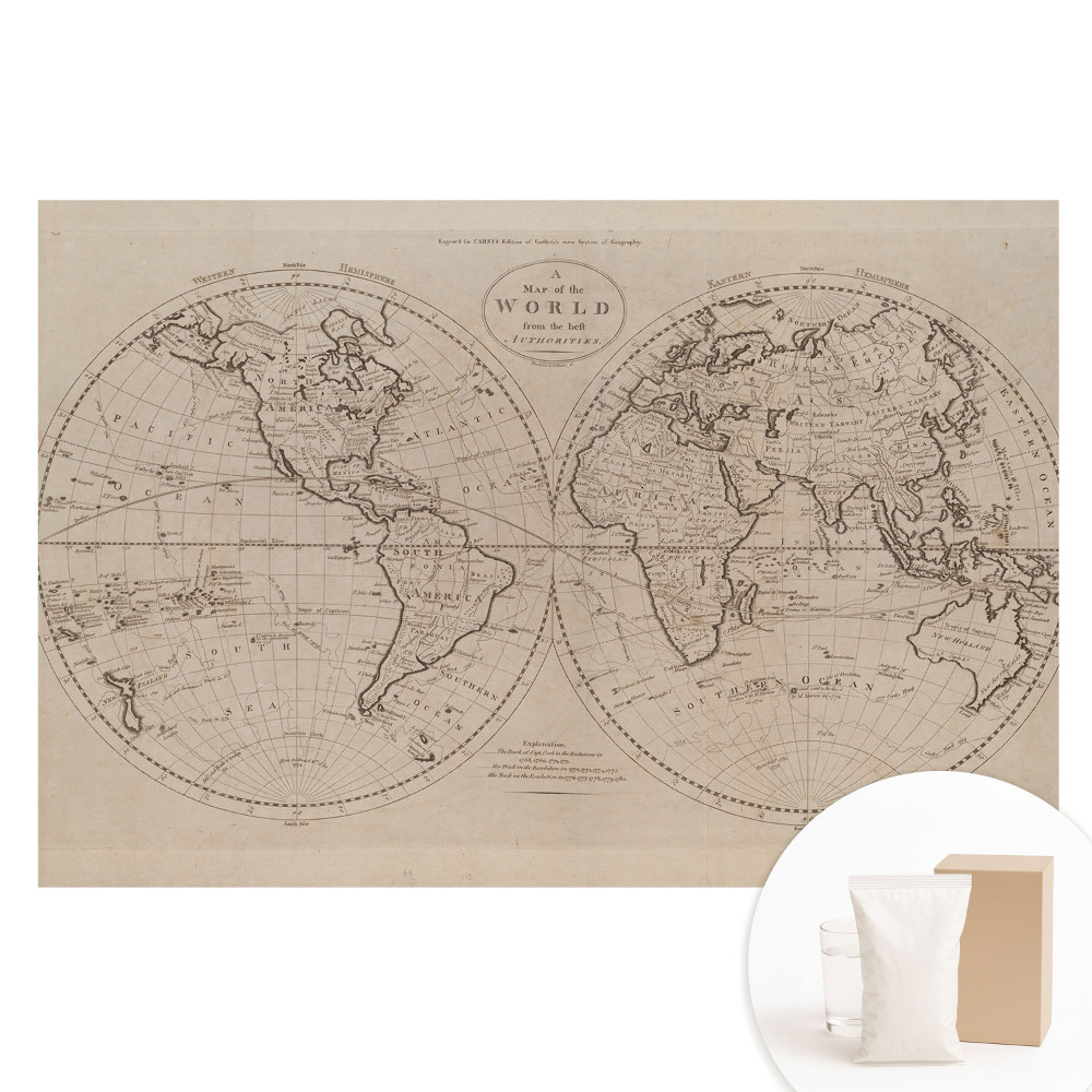 Papier peint intissé panoramique carte du monde historique