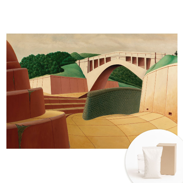 Papier peint intissé imprimé Pont et architecture intégrant des éléments verts