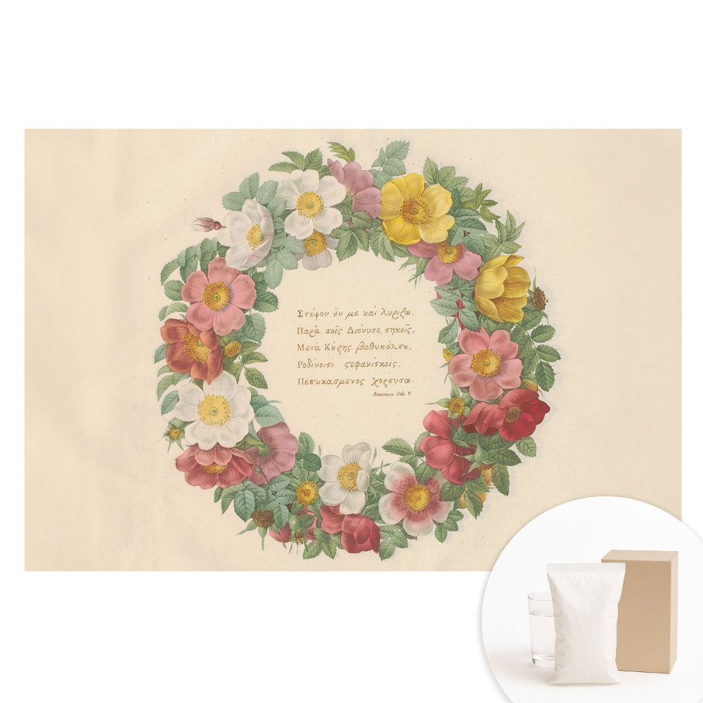 Papier peint photographique intissé couronne de fleurs classique