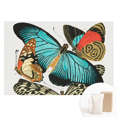 Papier peint photographique sur tissu non tissé Des papillons colorés dans un style classique