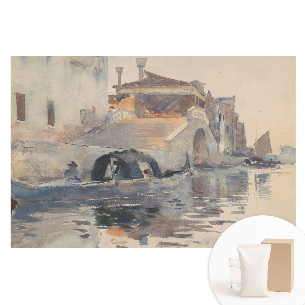 Papier peint photo sur tissu non tissé Paysage à l'aquarelle de Venise, harmonie de l'eau