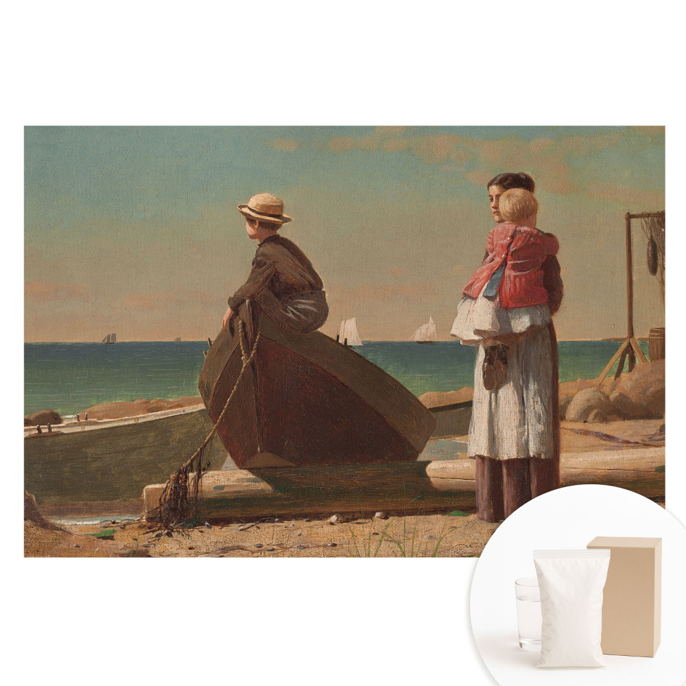 Papier peint photographique intissé Des silhouettes sur la plage donnant sur la mer