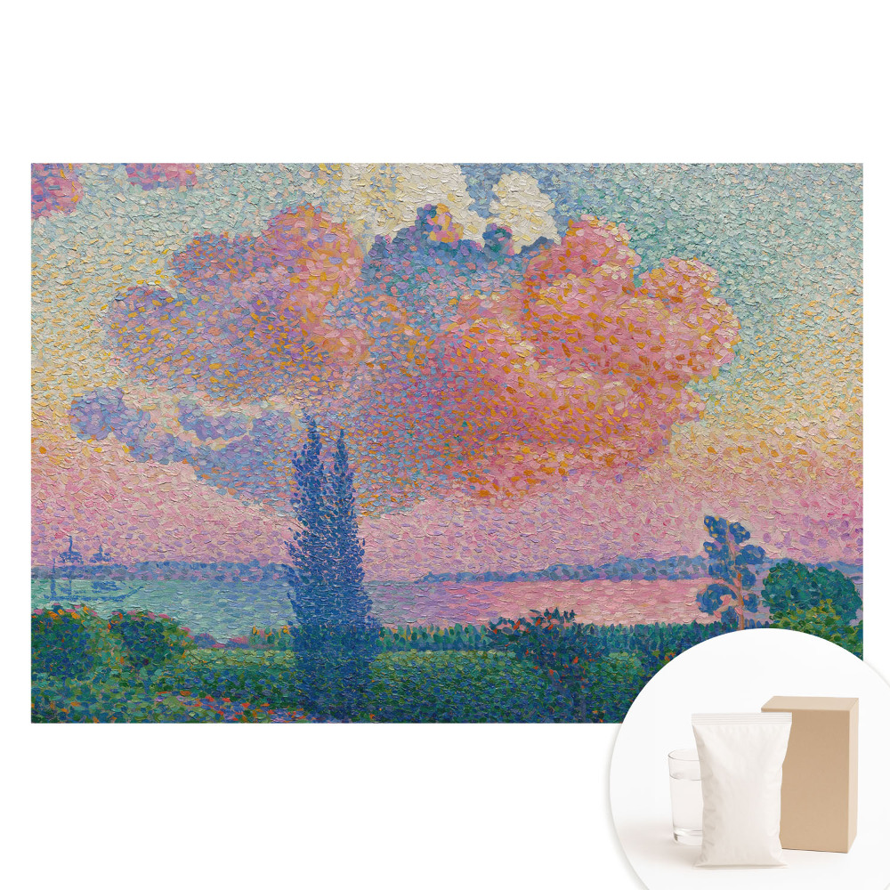Papier peint photo sur tissu non tissé Un paysage avec des nuages ​​sur un ciel coloré