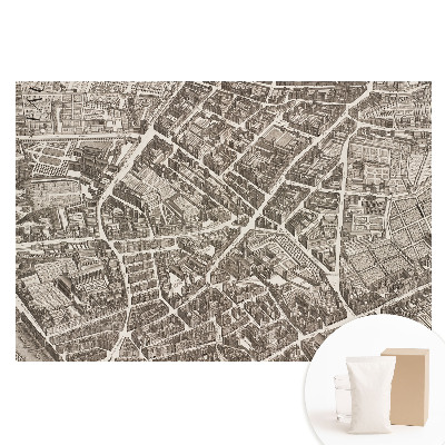 Papier peint intissé motif carte de ville classique