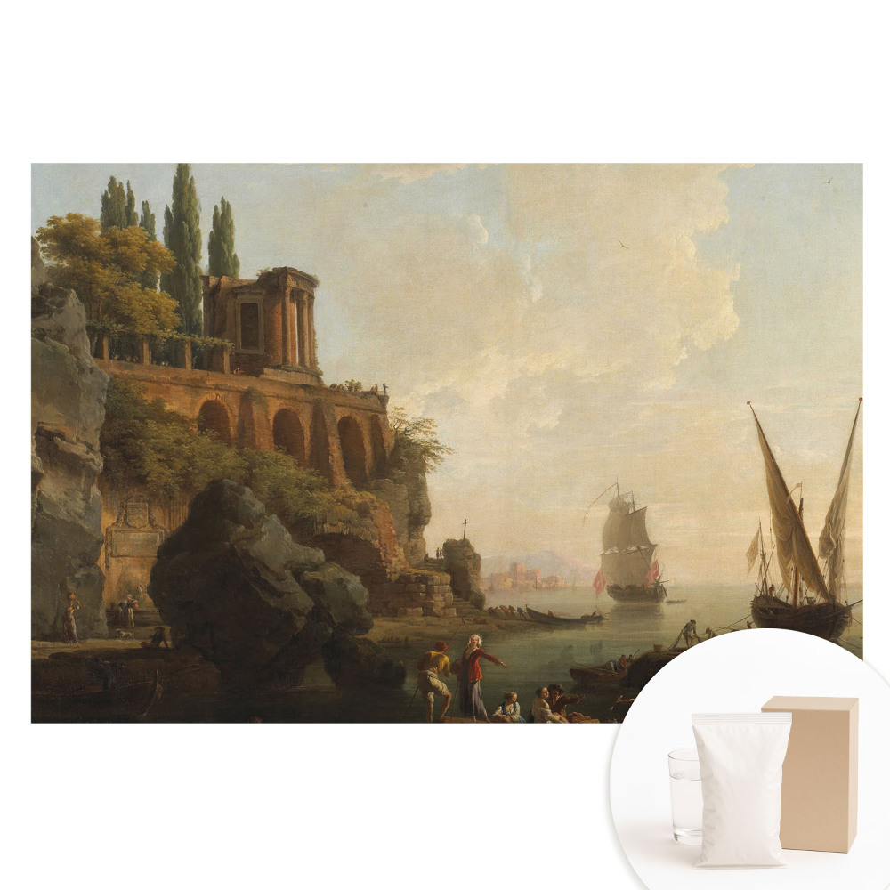 Papier peint photo imprimé sur tissu non tissé paysages classiques, voiliers, côte