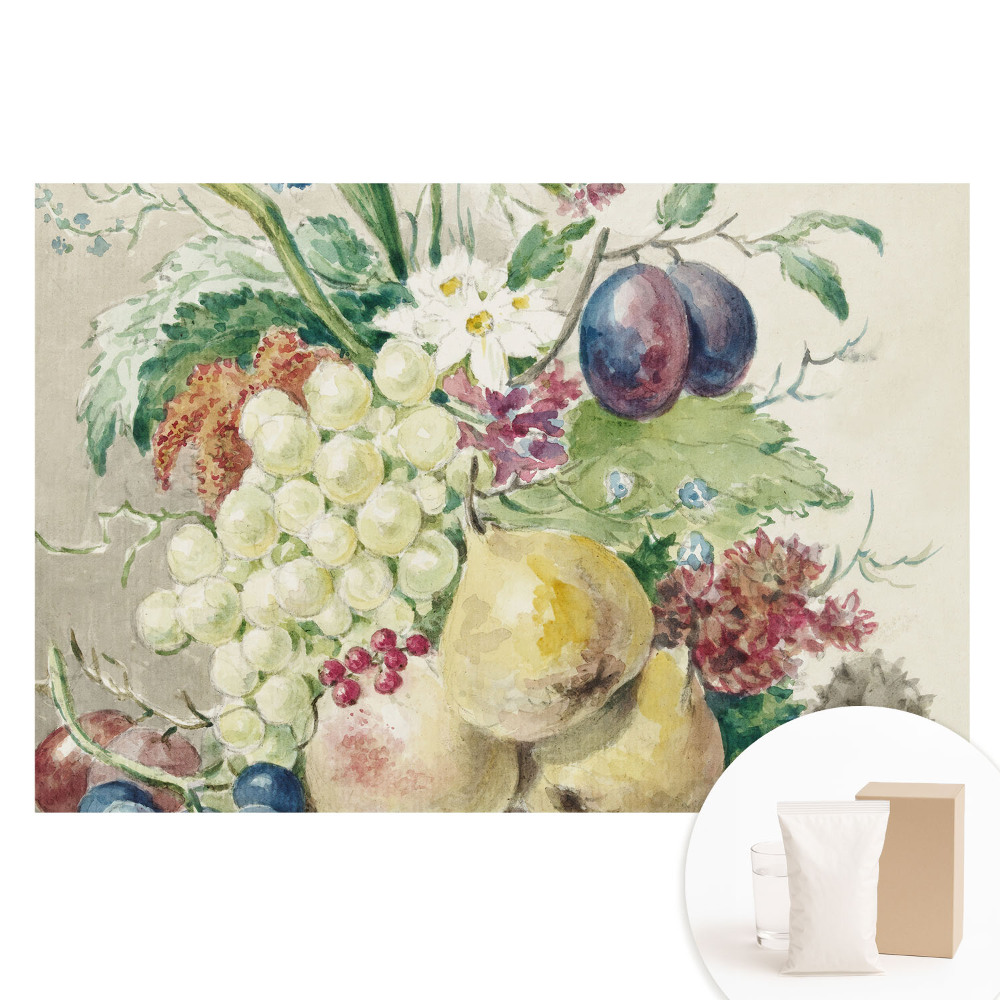 Papier peint panoramique intissé Nature morte de fruits et de fleurs