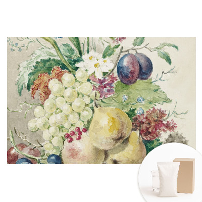 Papier peint panoramique intissé Nature morte de fruits et de fleurs