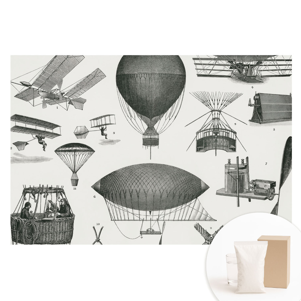 Papier peint photo grand format Inventions aéronautiques rétro