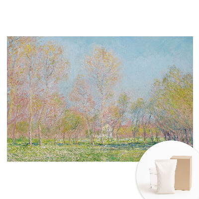 Papier peint intissé représentant un paysage impressionniste de parc au printemps
