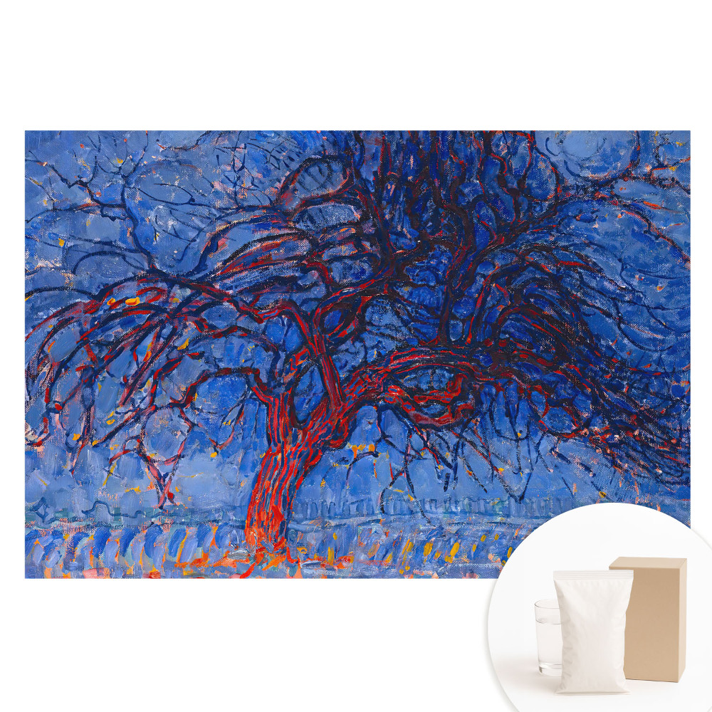 Papier peint intissé Abstraction expressive bleue