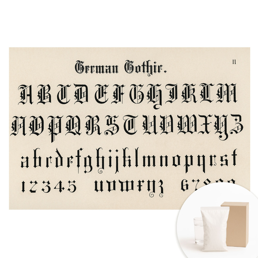 Papier peint intissé imprimé Alphabet gothique élégant et décoratif