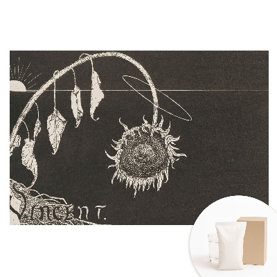 Papier peint panoramique tournesol fané style vintage nostalgique
