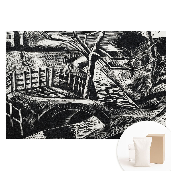 Papier peint intissé imprimé composition géométrique classique de paysage urbain