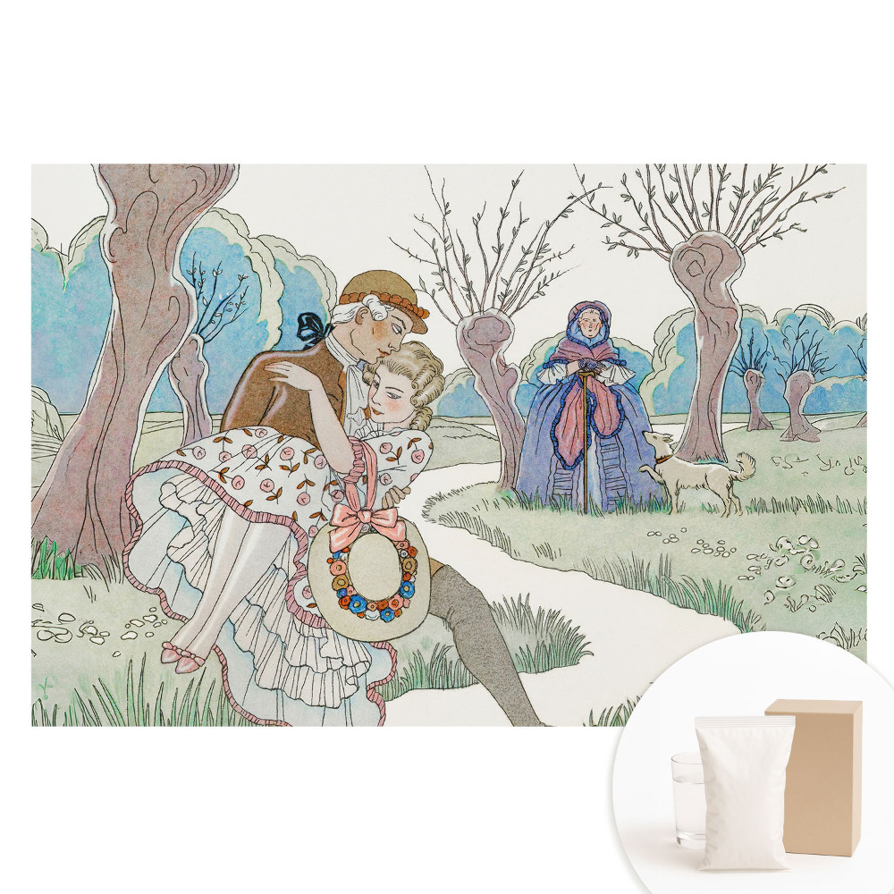 Papier peint photo grand format pour le mur Une promenade romantique parmi les arbres