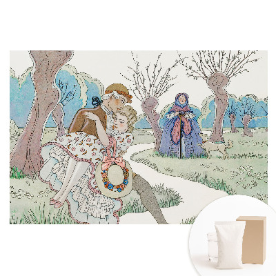 Papier peint photo grand format pour le mur Une promenade romantique parmi les arbres