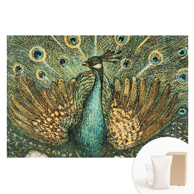 Papier peint photo grand format pour le mur L'élégance classique du paon et la nature
