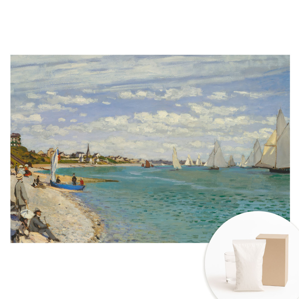 Papier peint photo imprimé sur tissu non tissé plage de paysage marin impressionniste