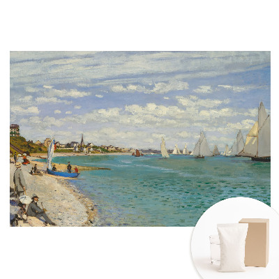 Papier peint photo imprimé sur tissu non tissé plage de paysage marin impressionniste