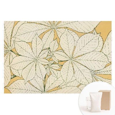 Papier peint panoramique intissé style minimaliste à motifs de feuillage