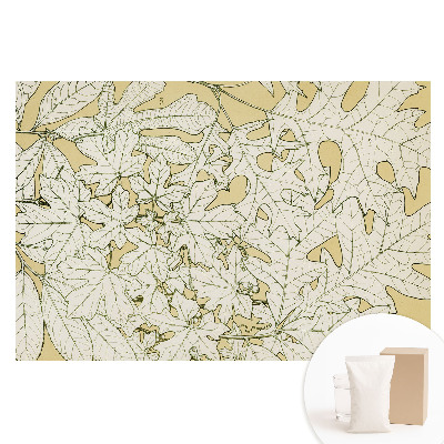 Papier peint photo imprimé sur tissu non tissé Dessin botanique de feuilles d'arbre