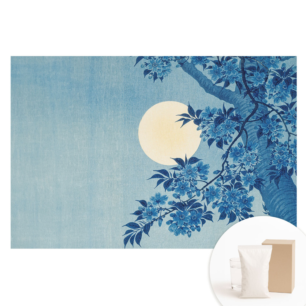 Papier peint intissé Fleurs bleues au clair de lune