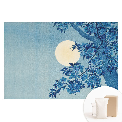 Papier peint intissé Fleurs bleues au clair de lune