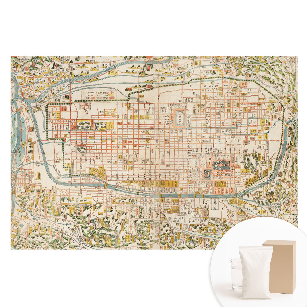 Papier peint intissé imprimé Plan historique de la ville avec détails des rues