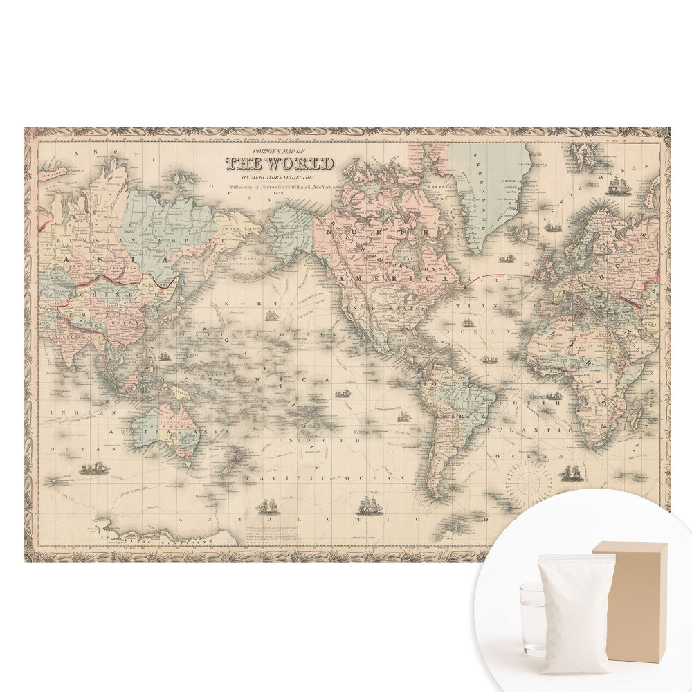 Papier peint photo grand format carte du monde classique
