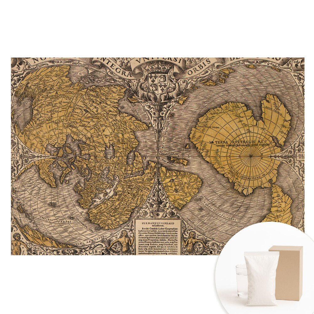 Papier peint photo sur tissu non tissé Carte ancienne du monde