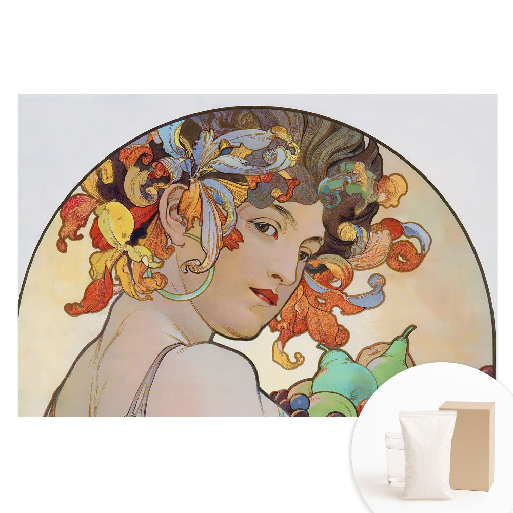 Papier peint intissé Portrait Art nouveau d'une femme ornée de rubans