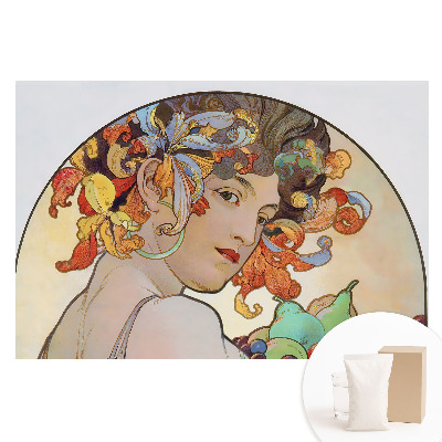 Papier peint intissé Portrait Art nouveau d'une femme ornée de rubans