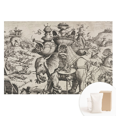 Papier peint photographique intissé Une bataille surréaliste pleine de détails