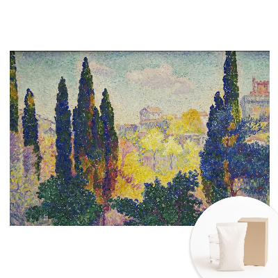 Papier peint photo imprimé sur tissu non tissé Arbres colorés dans l'impressionnisme