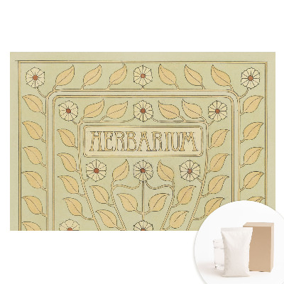 Papier peint photo grand format pour le mur Motifs végétaux Art nouveau avec l'inscription Herbarium