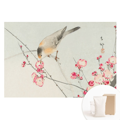 Papier peint photographique intissé Oiseaux et fleurs japonaises