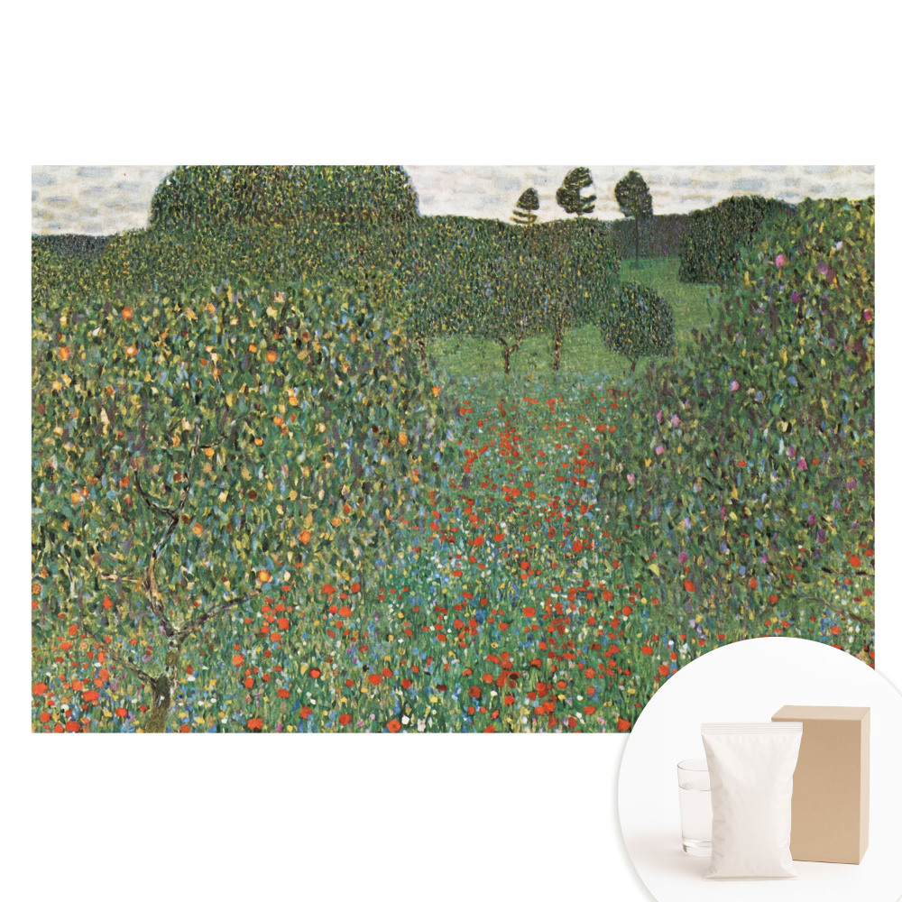 Papier peint intissé photo prairie fleurie parmi les arbres