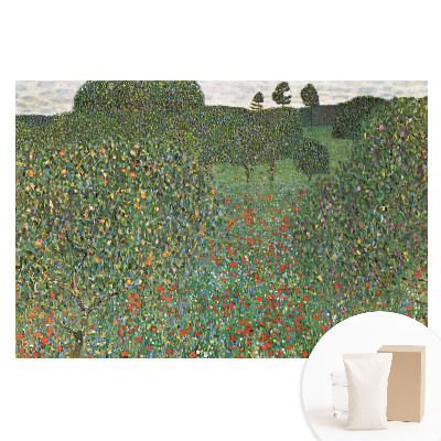 Papier peint photographique intissé Une prairie fleurie parmi les arbres