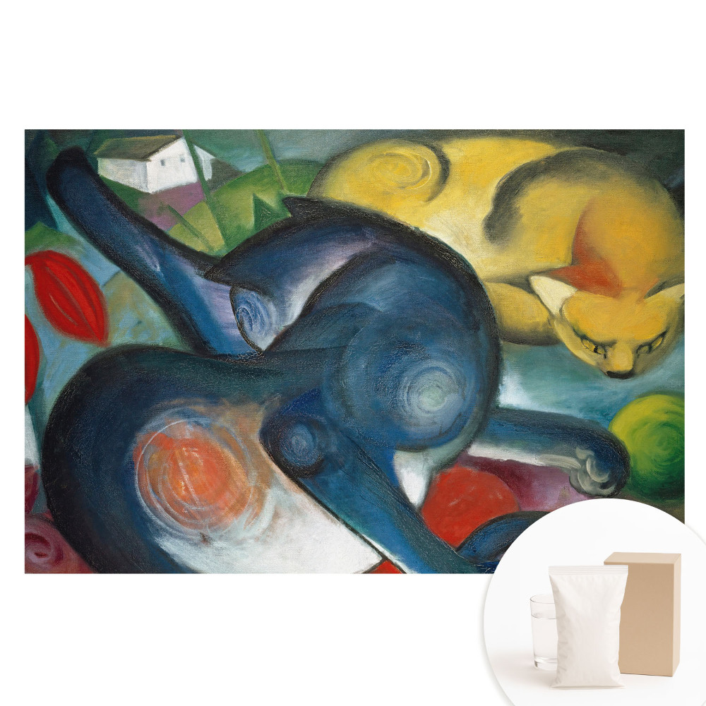 Papier peint photographique sur tissu non tissé Des chats abstraits colorés dans un paysage