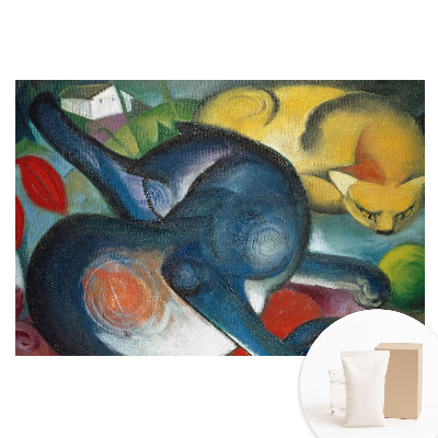 Papier peint photographique sur tissu non tissé Des chats abstraits colorés dans un paysage