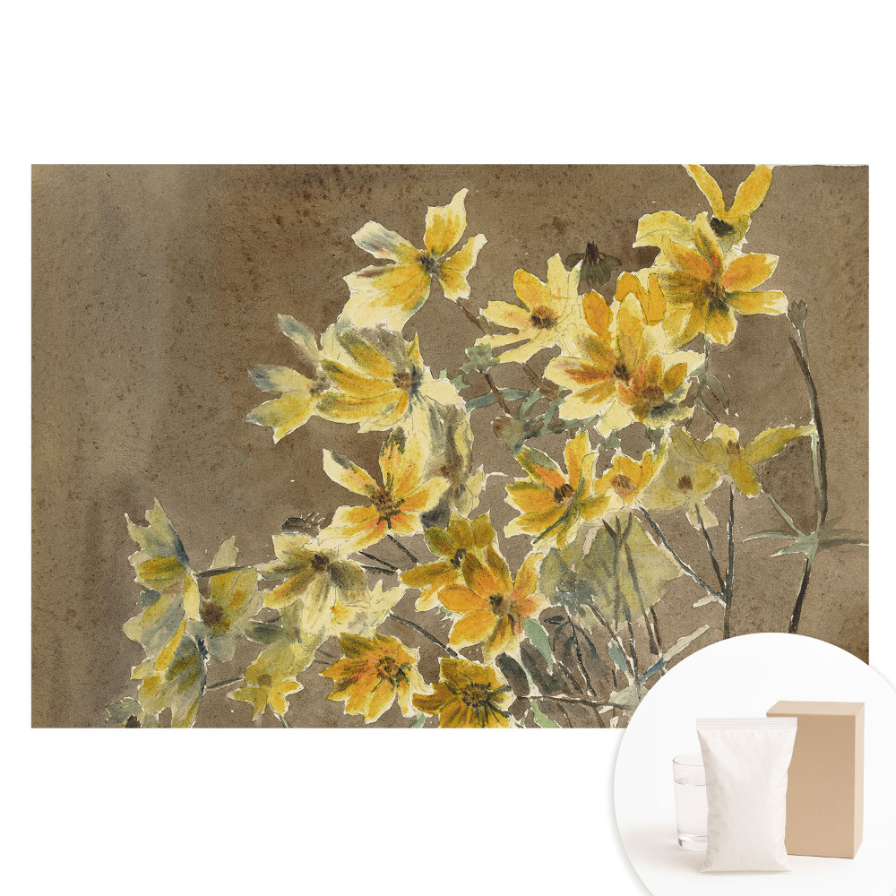 Papier peint photo grand format pour le mur Fleurs jaunes sur le sol