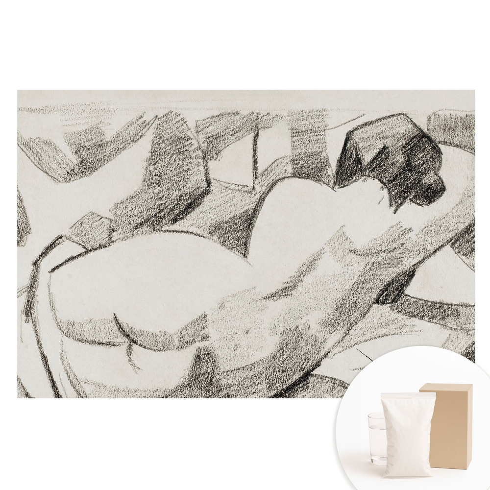 Papier peint photo grand format pour le mur Figure allongée, style impressionniste, atmosphère calme