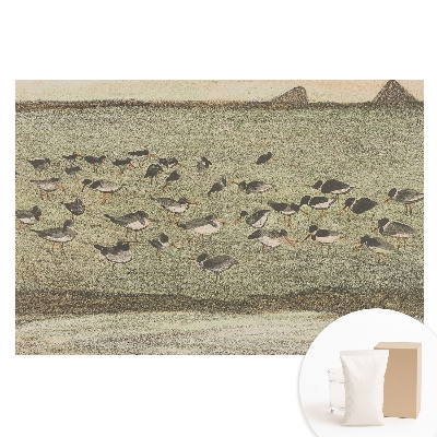 Papier peint photo grand format pour le mur Oiseaux dans la prairie dans une composition harmonieuse