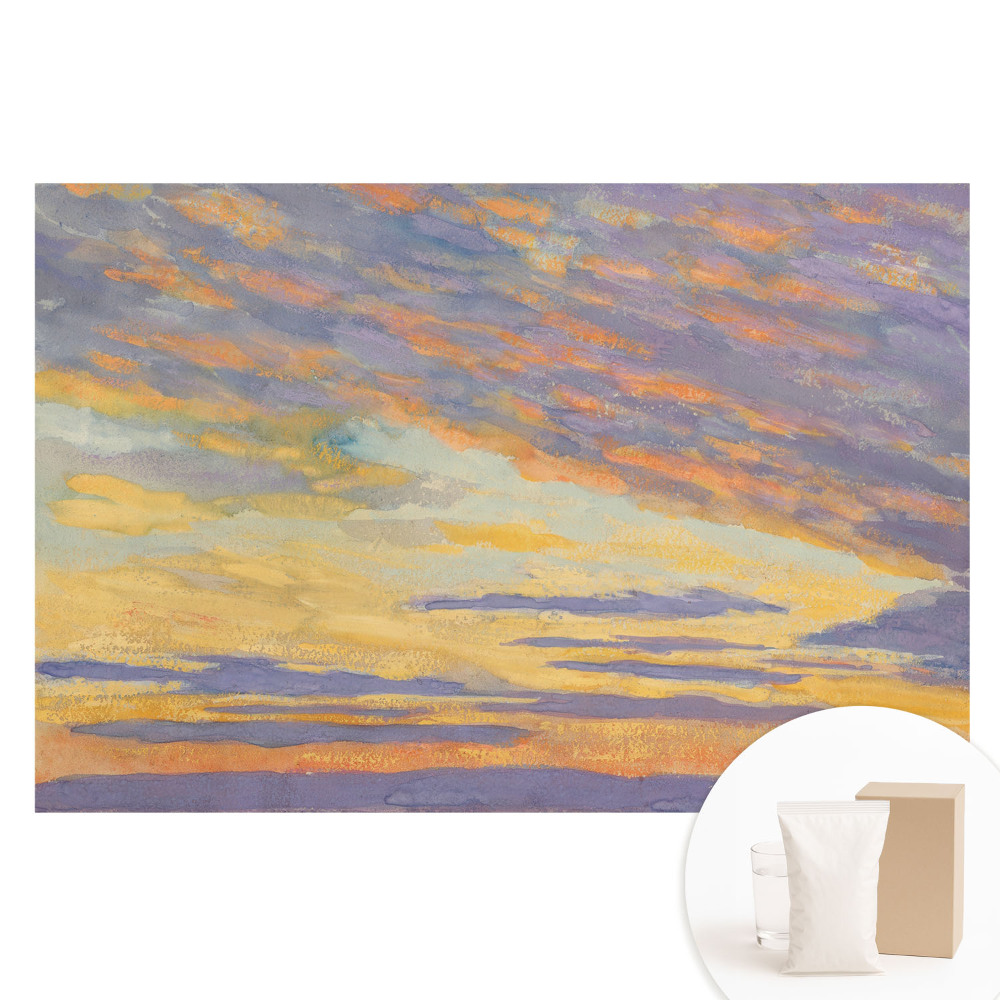 Papier peint photographique sur tissu non tissé harmonie des couleurs pastel du ciel impressionniste