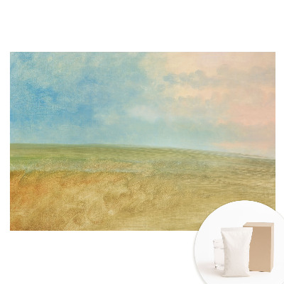 Papier peint intissé abstrait à motif paysage pastel