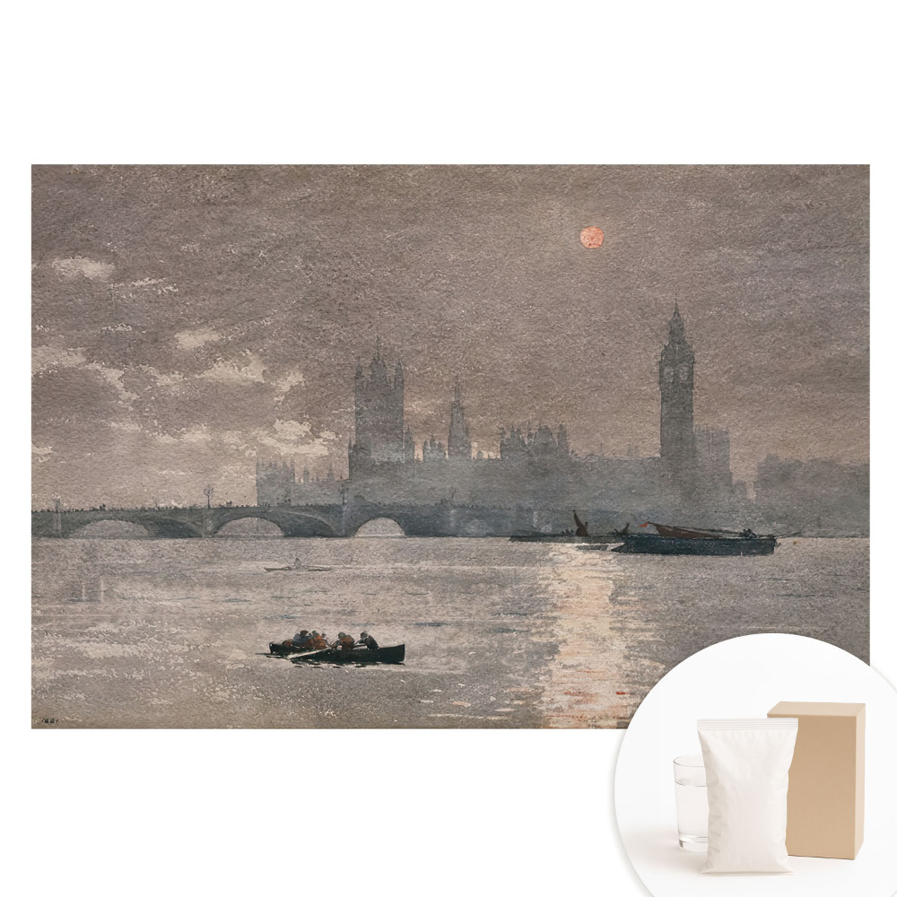 Papier peint photo sur tissu non tissé représentant des reflets colorés sur le fleuve au crépuscule urbain